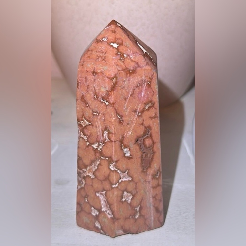 Natural Red Jasper Stone Decorative Accent in Brown